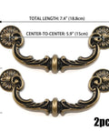 Two Pack Dresser Drawer Handles Heavy Duty Zinc Alloy Bronze Finish Vintage Floral Ornate Cabinet Pulls 6 Inch Center To Center
