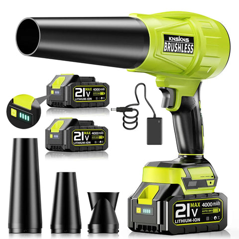 Powerful Cordless Leaf Blower With 580000 RPM Motor Lightweight Handheld Yard Blower Comes With 2 X 4.0Ah Battery And Charger