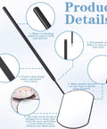2 Pack Stainless Steel Oval Lash Mirror for Eyelash Extensions 2 Inch Detachable Inspection Mirrors for Lash Pros Crystal Clear Vision Distortion Free Viewing Go To Lash Tool for Precise Lashes and Quick Results, black matte handle