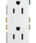 Radiant 885TRWCC12 15 Amp Tamper Resistant Decorator Duplex Outlet White Side Wire Or Push Wire For Residential Multi Dwelling And Hospitality Applications With Screwless Wall Plates