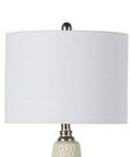 Ivory Textured Ceramic Table Lamps Set Of 2 With Inverted Diamond Bases Easy On Off Rotary Switch Chic Modern Home Decor Lighting