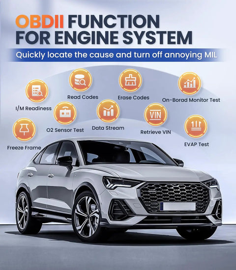 OBD2 Scanner For ABS SRS And Transmission With Full OBDII Functions, Clears Fault Codes And Check Engine Light, car diagnostic