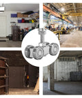 Four Bearing Trolley Assembly With Four Silent Wheels For 1-5/8 Inch Wide And Taller Unistrut Channel in industrial settings