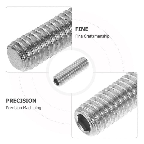 Close-up of YoYo Axle Screw Kit 10pc Metric Socket Head Cap Grub Screws Headless Concave End Internal Drive Cup Point