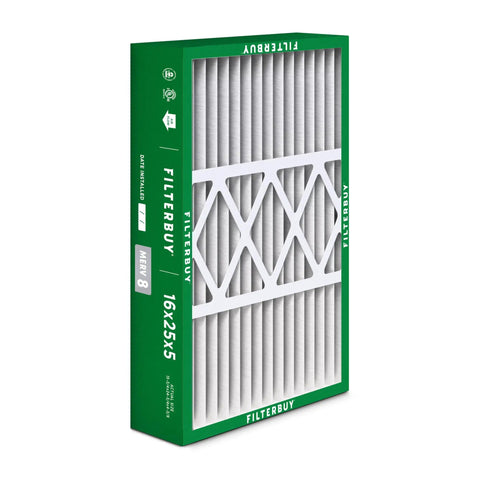 16x25x5 MERV 8 Pleated Air Filter 2 Pack For HVAC Systems Dust And Allergy Defense Fits Honeywell FC100A1029 Lennox X6670