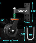 Smooth Operator 6 Inch Rubber Gate Wheels Rock Solid Heavy Duty Workhorse For Metal Wood Fence Gates, detailed dimensions.