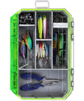 Waterproof Fishing Tackle Box With 3600 And 3700 Trays, Removable Dividers, Deep Lure And Terminal Tackle Organizer