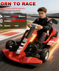 Teen driving Go Kart For Adults And Kids 8 And Up With 700W Motor App Control And Dashboard Display Three Speed Modes on track