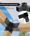 Beefed Up Three Way Right Angle Pergola Brackets Kit For 4x4 Posts with sunshade sail hanging hole.