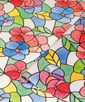Lisboa Red Self-Adhesive Privacy Glass Window Film For Windows, Doors, Showers, And Glass Surfaces, floral pattern.