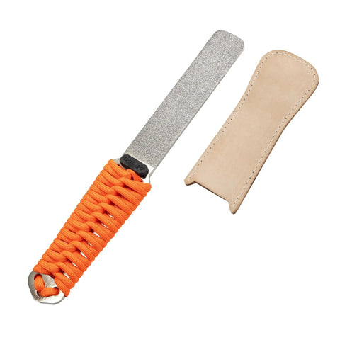 Dual Grit Diamond Sharpening Stone With Leather Strop For Tools And Blades For DIYers And Pros, Coarse 325 Grit And Extra Fine 1200 Grit, Fast Sharpening On Lawn Mower Blades, Axes, Hatchets, Hedge Shears, Chisels, Drills
