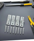 Heavy Duty Wall Mount Fence Gate Hinges For Sturdy Posts And Metal Doors Featuring Four Piece Wall Plate Hardware, stainless steel screws.