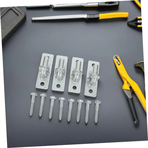 Heavy Duty Wall Mount Fence Gate Hinges For Sturdy Posts And Metal Doors Featuring Four Piece Wall Plate Hardware, stainless steel screws.