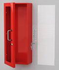 Wall Mount Fire Extinguisher Cabinet With Handle And Lock Red Heavy Duty Steel Storage Box For 10Lb Extinguisher Built To Last 24 Inch High 9 Inch Wide 6 Inch Deep Plexiglass Window Weatherproof Indoor Outdoor Use
