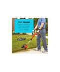 Man using 3-In-1 Electric Lawn Mower, Trimmer And Edger With 6.5 Amp Motor, 12 Inch Cutting Width, Corded Power For Quick Yard Cleanup