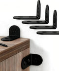 Anti Tip Furniture Anchor Kit For Baby Proofing Dresser And Bookcase, Easy Wall Mount With Safety Straps, Black on wood cabinet