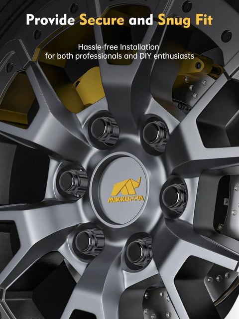 Close-up of 24 Pcs M12x1.5 Lug Nuts 60 Degree Conical Seat Bulge Closed End With Socket for Toyota aftermarket wheel