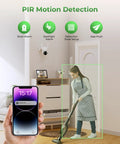Smartphone app and person detected by Solar Wireless Security Camera System With 10 Inch Monitor Outdoor Surveillance Kit.