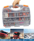 Durable Gray Multi Pin Automotive Connector Kit with 2 to 12 Pin Style Connectors in a portable box with removal tool