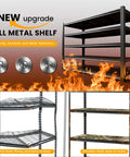Heavy Duty Garage Shelving Rack 5 Tier Steel Storage Shelves 6000 Pounds Capacity industrial quality shelf with steel frame