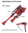 Dope Carbon Fiber Rifle Bipod For Picatinny Rails, Extendable 6 To 9 Inches, 5-Position Legs shown folded for easy storage