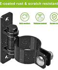 Heavy Duty Gate Hinges For Chain Link Fence Parts With Electroplated Finish And Removable Bolts For Wall Mount - Black
