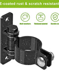 Beefy Heavy Duty Chain Link Fence Gate Hinges Carbon Steel With Electroplated Finish Removable Wall Mount Bolts Fits One And Three Eighths Inch Posts Outdoor Farm Fence Hardware Pack Of Two Black