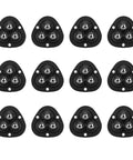No Sweat Setup Self Adhesive Mini Caster Wheels Low Profile Smooth Riding Rollers in black, showing four individual wheels per mount.