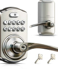 Top Notch Zinc Alloy Keypad Door Lock With Satin Nickel Finish Programmable Smart Keyless Entry Featuring Auto Lock And Privacy Thumbturn Zero Hassle Front Door Security For Apartments And Home Offices with keypad and lever handle