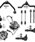 4WD Front 12 Piece Wheel Bearing Hubs And Control Arms Kit For Ford Explorer Ranger Mazda B3000 B4000 Mountaineer