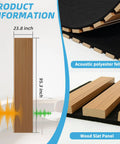 Roll Flexible Acoustic Wood Slat Wall Panels Teak Finish with polyester felt backing for sound absorption, 23.8x95.3 inches, home theater decor.