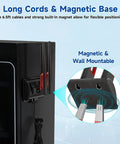 WiFi 6E Tri Band Antenna with Magnetic Base and RPSMA Extension Cable attached to PC desktop for boosted signal