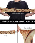 Ultra Comfort Ice Silk Arm Sleeves Featuring Steampunk Cog Graphics, precise measurements showing perfect elasticity.