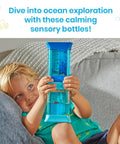Child playing with Ocean Sensory Bottles Fidget Toys For Kids 3 To 5 Kid Friendly Calming Quiet Focus Tools For Toddlers In Preschools