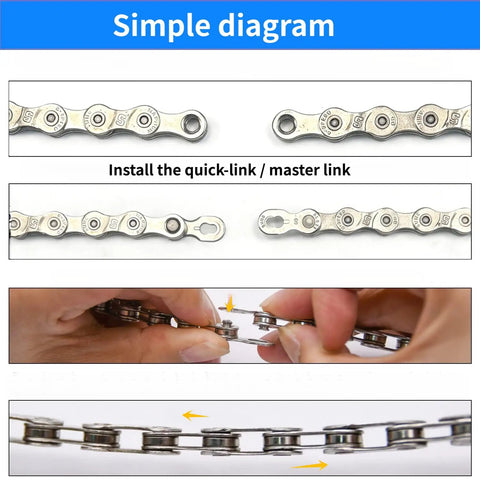 Heavy Duty Ebike Chain For 6, 7, 8 Speed, 136 Links, Tough As Nails High Tensile Strength, Anti Break, Anti Corrosion And Rust Resistant Drive Chain For Mountain, Commuter And Electric Bikes, Compatible With Shimano, SRAM, Bosch Motors