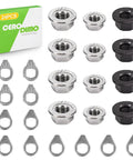 24 Piece Bike Axle Nut And Safety Washer Kit M8 M9.5 M10 For Front And Rear Wheels Replacement Parts Fits Mountain And Road Bikes