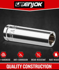 Built Tough Two Piece One Quarter Inch Drive Ten Millimeter Deep Socket Set Chrome Vanadium Steel six point design with high torque.