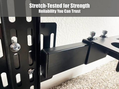Universal Headboard Bracket For Sealy Ease And Tempur Ergo Adjustable Bed Frames showing black steel brackets with hardware.
