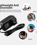 Multi Voltage AC And DC Power Adapter For Yaesu VX 8DR Vertex Standard Handheld Ham Radio Transceiver Converts 100 To 240 Volts Mains To Safe 12 Volt Plug And Play Power Supply Cable For Desk Or Field Use, showcased with usage scenarios for office, study, hotel, and home.