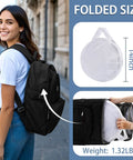 Portable Pop Up Bed Tent Mosquito Net For Travel And Camping folded to 14 inches, showing compact size for backpack storage.