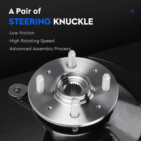Front Left And Right Steering Knuckle And Wheel Bearing Hub Assembly For Honda Civic 1.7L L4 2003 2004 2005 Replacement