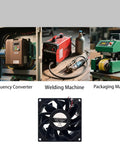 24V Welding Machine Cooling Fan 92X38MM High Airflow Dual Ball Bearing Low Noise Heavy Duty Industrial Grade For Power Supplies And Cabinets 2 Pin 2 Wire Mount Kit Universal Case Fan, black 92x38mm