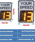 Two sizes of Solar Powered Radar Speed Sign With Real Time Speed Display For Highways And Speed Limited Roads, Wireless Setup.