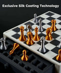 Chess pieces printed with Silk PLA Filament For 3D Printing, 1.75mm With 0.03mm Tolerance, 1kg Spool, Liquid Gold Metallic Finish