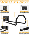 Detailed view of Badass Heavy Duty Garage Storage Hooks showing steel construction, welded joints, and rust-resistant coating.