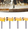 Set Of 4 CNC Spoilboard Surfacing Router Bits For Wood Pros Pro Grade 4 Flute Carbide Slab Flattening Bits One Quarter Inch Shank