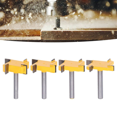 Set Of 4 CNC Spoilboard Surfacing Router Bits For Wood Pros Pro Grade 4 Flute Carbide Slab Flattening Bits One Quarter Inch Shank