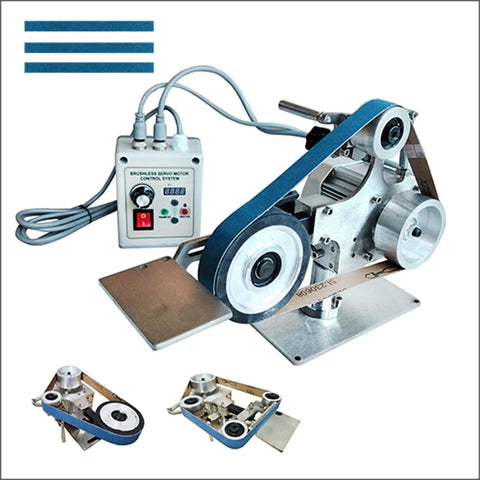Game Changer 550W Variable Speed Belt Sander With Vfd Panel and Swift Reverse Toggle for Smooth Metal Finishing and Custom Knife Crafting Ships Direct with dual rubber rollers and three premium belts.