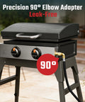 Six-Foot Propane Adapter Hose For Blackstone 17 And 22 Inch Tabletop Griddles With 90 Degree Elbow Connects To Large Propane Tanks