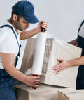 Workers using Industrial Strength Stretch Film 15 Inch By 1000 Feet Pallet Wrap With Handles Heavy Duty Clear 60 Gauge Moving Wrap 2 Pack Rolls